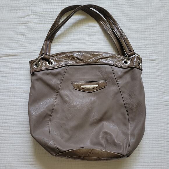 Kathy Van Zeeland Brown Shoulder Bag Purse Chunky Silver Rhinestone McBling Y2K - Picture 6 of 7